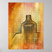 Rustikale Vase-Impression Warm Abstrakt rosa Poster (Vorne)