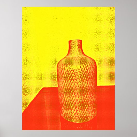 Rustikale Vase-Impression Warm Poster (Vorne)