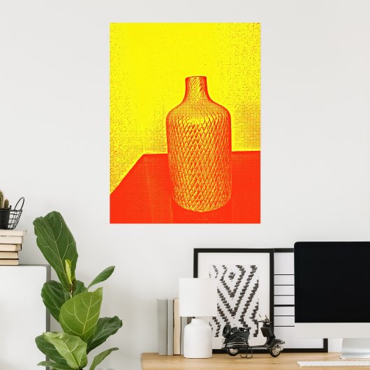 Rustikale Vase-Impression Warm Poster (Heimbüro)