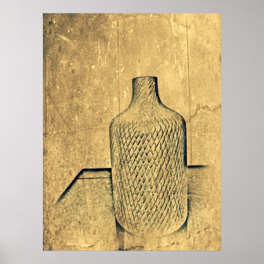 Rustikale Vase Impression Warme Zement Poster (Vorne)