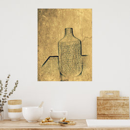 Rustikale Vase Impression Warme Zement Poster