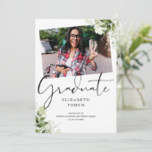 Rustikale Vegetation 2 Foto Abschluss Einladung (Stehend Vorderseite)