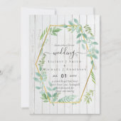 Rustikale Vegetation auf Driftwood Budget Wedding Einladung (Vorderseite)