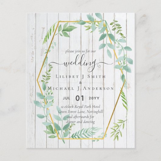 Rustikale Vegetation auf Driftwood Budget Wedding Flyer (Vorne)