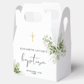 Rustikale Vegetation Blätter Elegante Taufe Geschenkschachtel (Geöffnet)