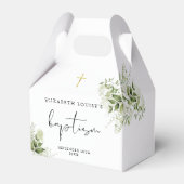 Rustikale Vegetation Blätter Elegante Taufe Geschenkschachtel (Vorderseite)