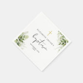 Rustikale Vegetation Blätter Elegante Taufe Serviette (Ecke)