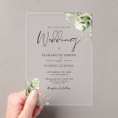 Rustikale Vegetation Blumen Elegant Moderne Hochze Acryleinladungen (Insitu (Handheld))