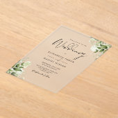 Rustikale Vegetation Blumen Elegant Moderne Hochze Acryleinladungen (Ablage )