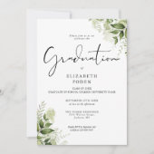 Rustikale Vegetation Blumen Elegantes Foto Abschlu Einladung (Vorderseite)