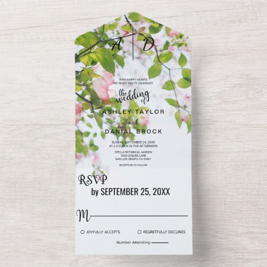 Rustikale Vegetation Bougainvillea Blumenzwiese All In One Einladung (Innen Boden)