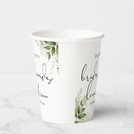 Rustikale Vegetation Elegant Bridesmaids Pappbecher (Rechts)