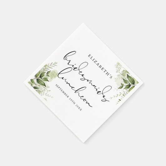 Rustikale Vegetation Elegant Bridesmaids Serviette (Ecke)