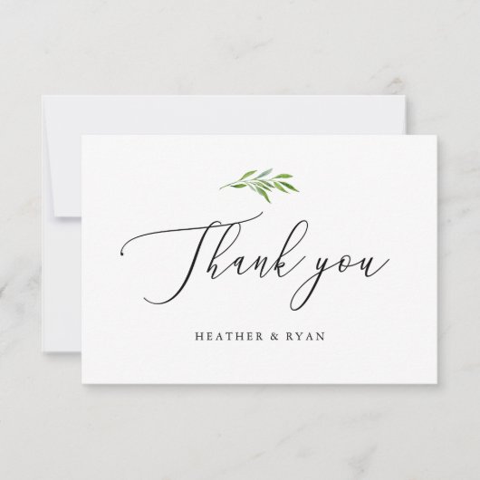 Rustikale Vegetation Elegant Dankeskarte (Vorderseite)