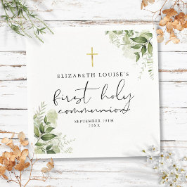 Rustikale Vegetation Elegant Erste Heilige Kommuni Serviette