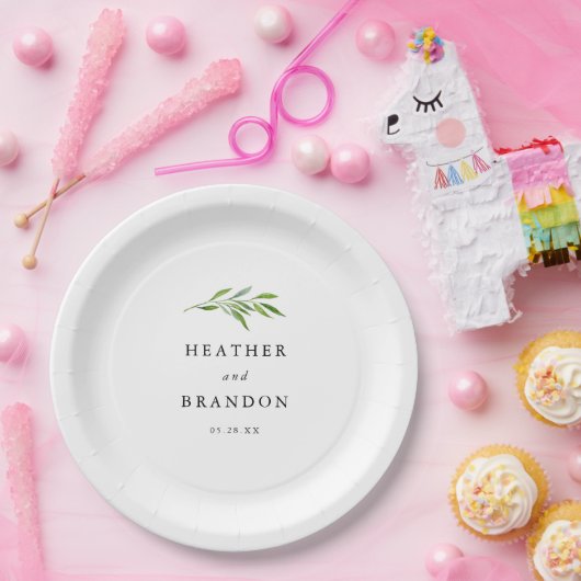 Rustikale Vegetation Eleganter Hochzeitstisch Empf Pappteller (Party)