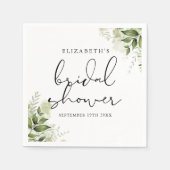 Rustikale Vegetation Elegantes Script-Brautparty Serviette (Vorderseite)