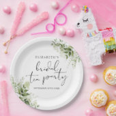 Rustikale Vegetation Elegantes Script Bridal Tea P Pappteller (Party)