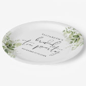 Rustikale Vegetation Elegantes Script Bridal Tea P Pappteller (Schrägansicht)
