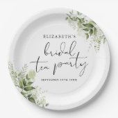 Rustikale Vegetation Elegantes Script Bridal Tea P Pappteller (Vorderseite)