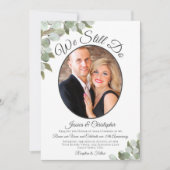 Rustikale Vegetation & Foto Vow Erneuerung Einladung (Vorderseite)