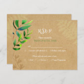 Rustikale Vegetation Hochzeitsmahl UAWG RSVP Karte (Vorne/Hinten)