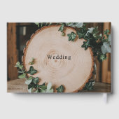 Rustikale Vegetation & Holz Slice Gästebuch (Rückseite)