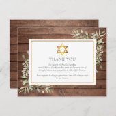 Rustikale Vegetation jüdischer Gold Star von David Dankeskarte (Vorne/Hinten)