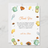 Rustikale Vegetation Ladybug Garden Babydusche Dankeskarte (Vorderseite)