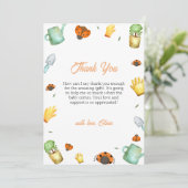 Rustikale Vegetation Ladybug Garden Babydusche Dankeskarte (Stehend Vorderseite)