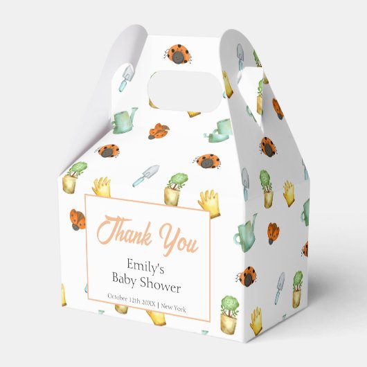 Rustikale Vegetation Ladybug Garden Babydusche Geschenkschachtel (Vorderseite)