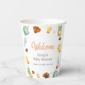 Rustikale Vegetation Ladybug Garden Babydusche Pappbecher (Rückseite)