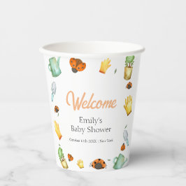 Rustikale Vegetation Ladybug Garden Babydusche Pappbecher