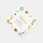 Rustikale Vegetation Ladybug Garden Babydusche Serviette (Ecke)