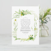 Rustikale Vegetation Land Feier des Lebens Foto Einladung (Stehend Vorderseite)