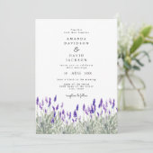 Rustikale Vegetation Lavender Lilac Garden Wedding Einladung (Stehend Vorderseite)