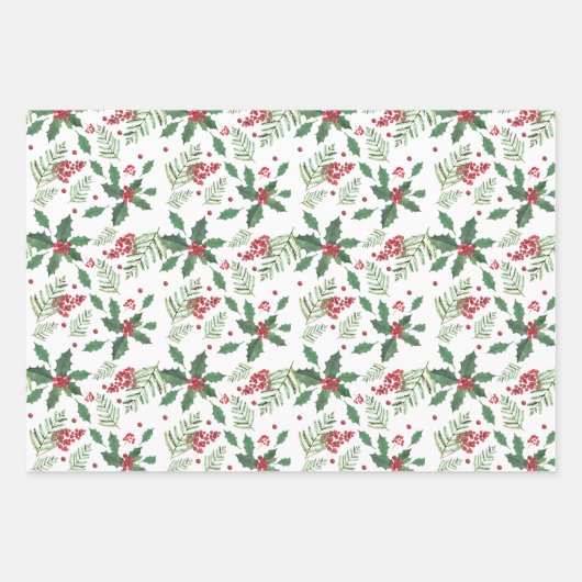 Rustikale Vegetation Pine Christmas Berry Holiday  Geschenkpapier Set (Vorderseite 2)