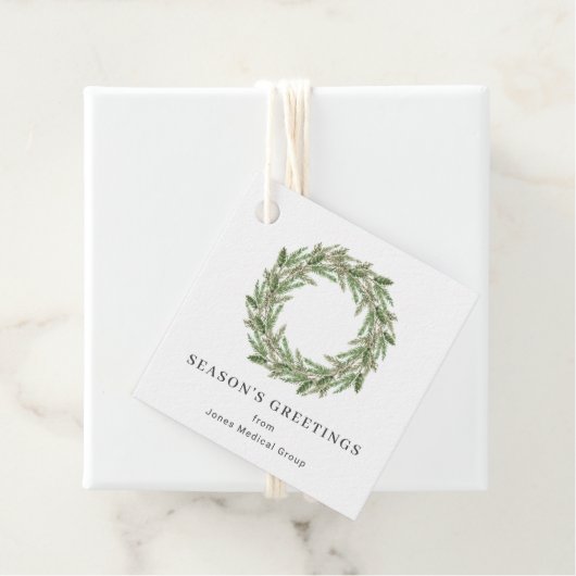 Rustikale Vegetation Pine Wreath Weihnachtsfeierta Geschenkanhänger (Beispiel)