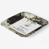 Rustikale Vegetation & Pinecones auf Schwarz Pappteller (Gewinkelt)