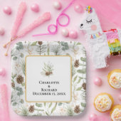 Rustikale Vegetation & Pinecones Pappteller (Party)