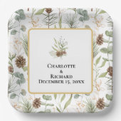 Rustikale Vegetation & Pinecones Pappteller (Vorderseite)