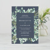 Rustikale Vegetation und Eukalyptus-Hochzeit Einladung (Stehend Vorderseite)