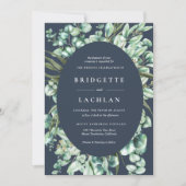 Rustikale Vegetation und Eukalyptus-Hochzeit Einladung (Vorderseite)