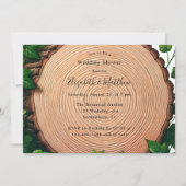 Rustikale Vegetation und Polterabend aus Holz Einladung (Vorderseite)