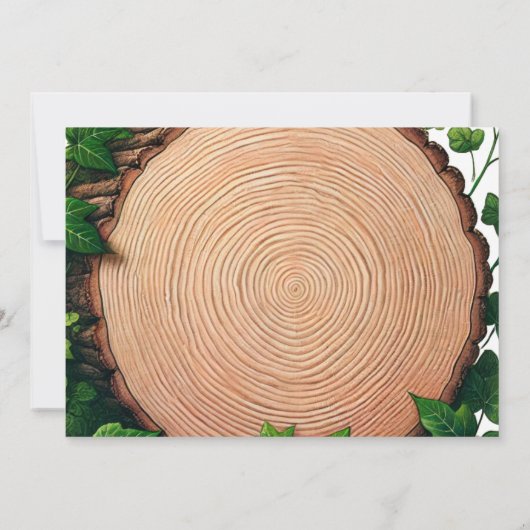 Rustikale Vegetation und Polterabend aus Holz Einladung (Rückseite)