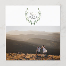 Rustikale Vegetation Wasserfarbe Save the Date Fot Einladung