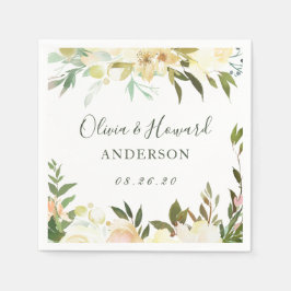 Rustikale Vegetation Watercolor Wild Floral Weddin Serviette