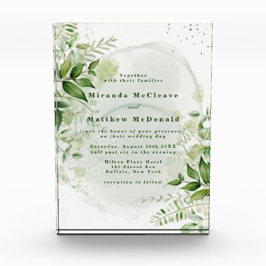 Rustikale Vegetation Weinberg Sake Hochzeit Einlad Fotoblock (Vorderseite)