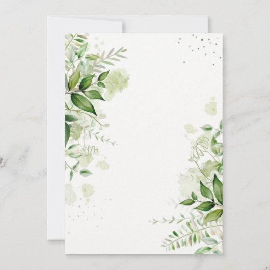 Rustikale Vegetation Weinberg Weißes Hochzeitfest Einladung (Rückseite)