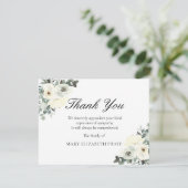 Rustikale Vegetation Weiße Blumenbeerdigung Dankeskarte (Stehend Vorderseite)